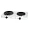MegaChef Sleek White Electric Portable Lightweight Dual Burner Cooktop Buffet Range